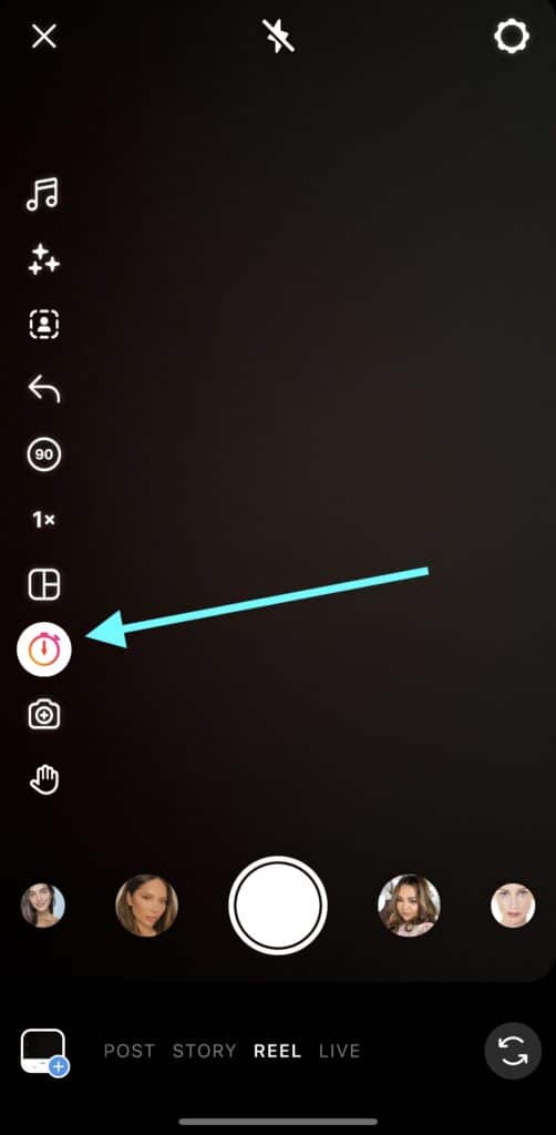 Displaying the timer is set for your Instagram Reel